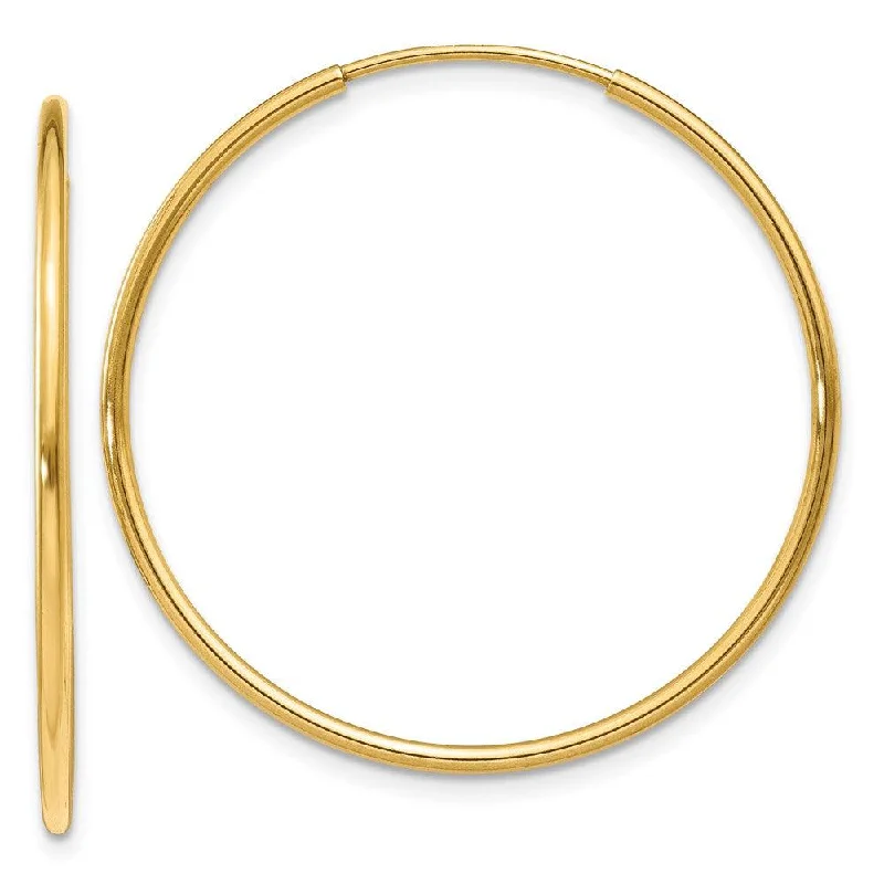 Matte glass earrings-14k 1.25mm Endless Hoop Earring