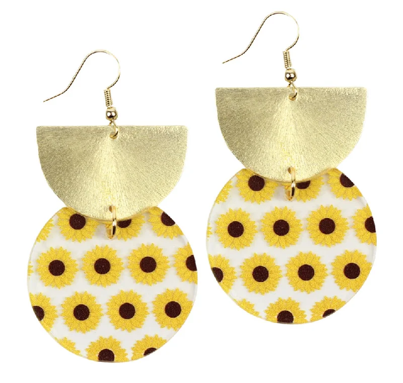 Lunar themed earrings-The Sunflower Skylar Earring