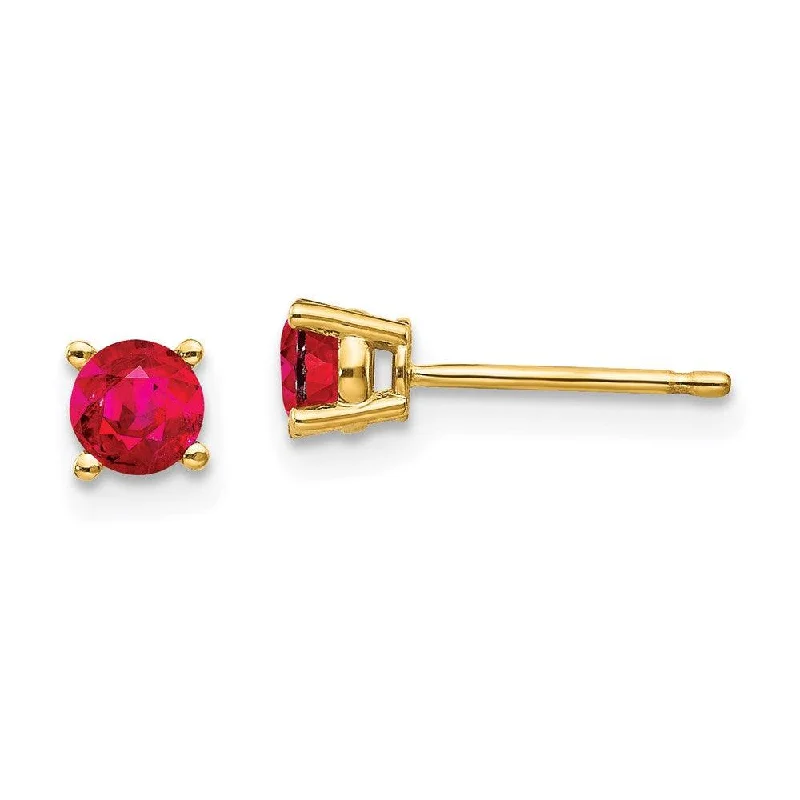 Two-face earrings-14k Ruby Post Earrings