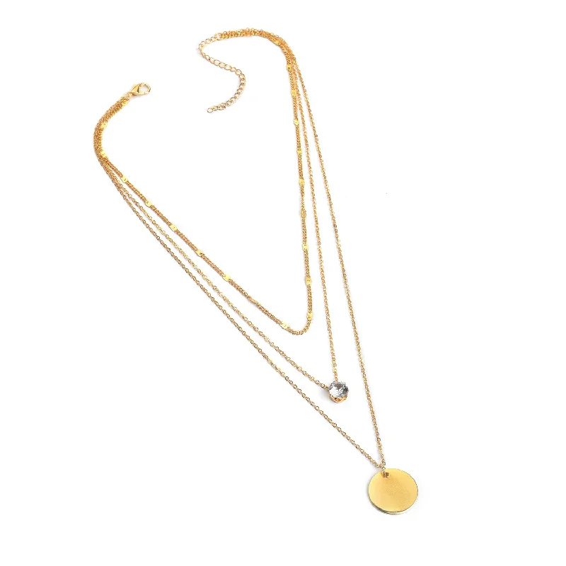 Slide clasp necklaces-Pack Of 3 Gold Plated Designer Pendant