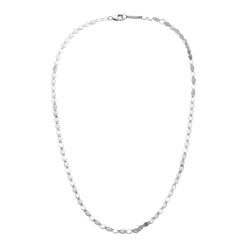 Bold art necklaces-14K White Gold Nude Chain Necklace