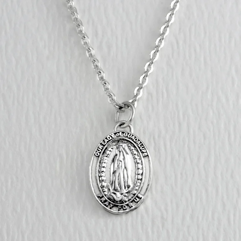 Iolite stone necklaces-Our Lady Of Guadalupe Sterling Silver Necklace