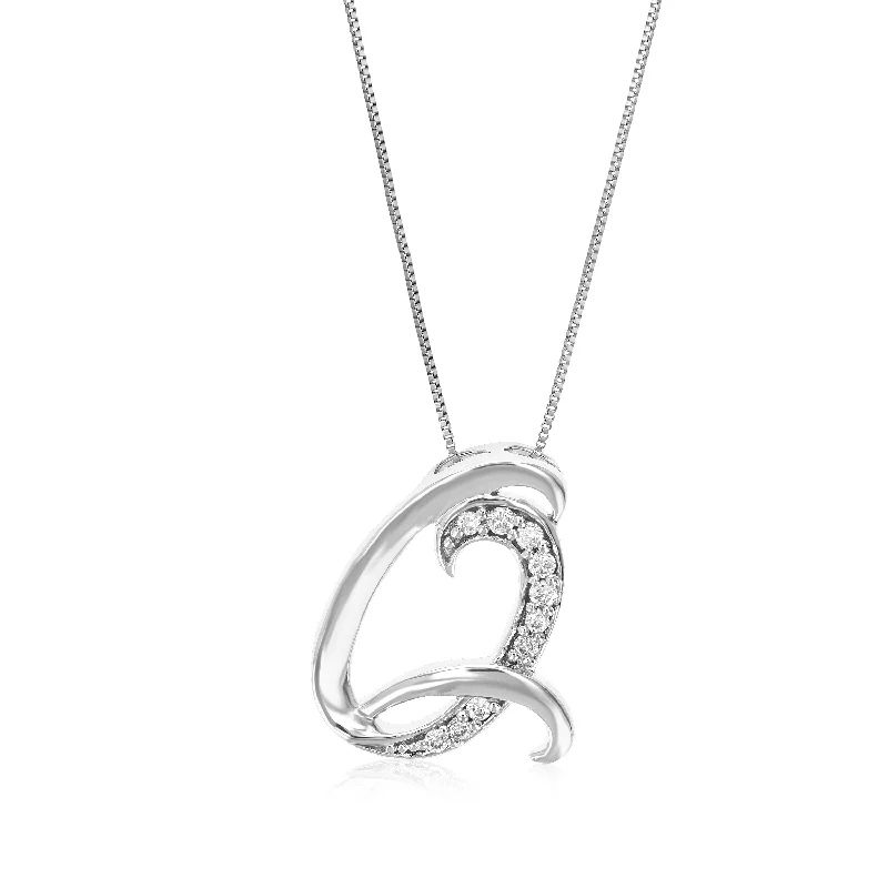 Unity charm necklaces-1/10 cttw Round Cut 10 Stones Lab Grown Diamond Pendant Necklace .925 Sterling Silver 2/5 Inch With 18 Inch Chain