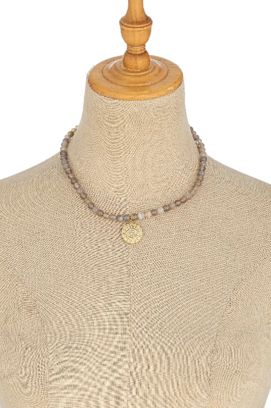 Reed weave necklaces-Gia Eye & Heart Necklace