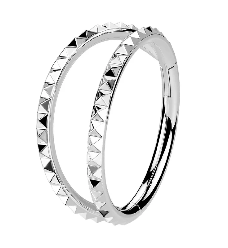 Hawk feather rings-Double Polyhedra Edge Hinged Segment Ring