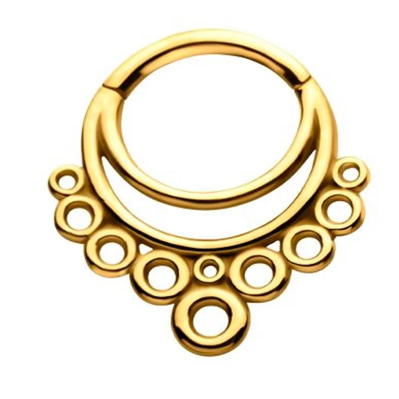 Stranded bead rings-Gold PVD Cirque Hinged Segment Ring