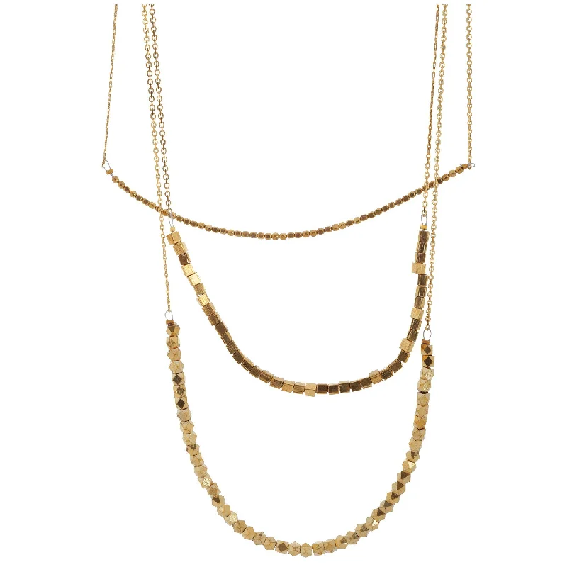 Twisted wire necklaces-Ava Layered Necklace