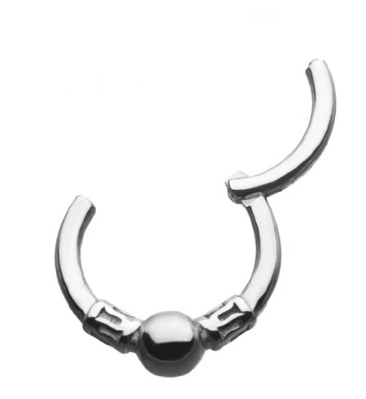 Satin silver rings-Formball Hinged Segment Ring