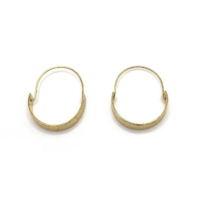 Dark clay earrings-Magnolia Hoops