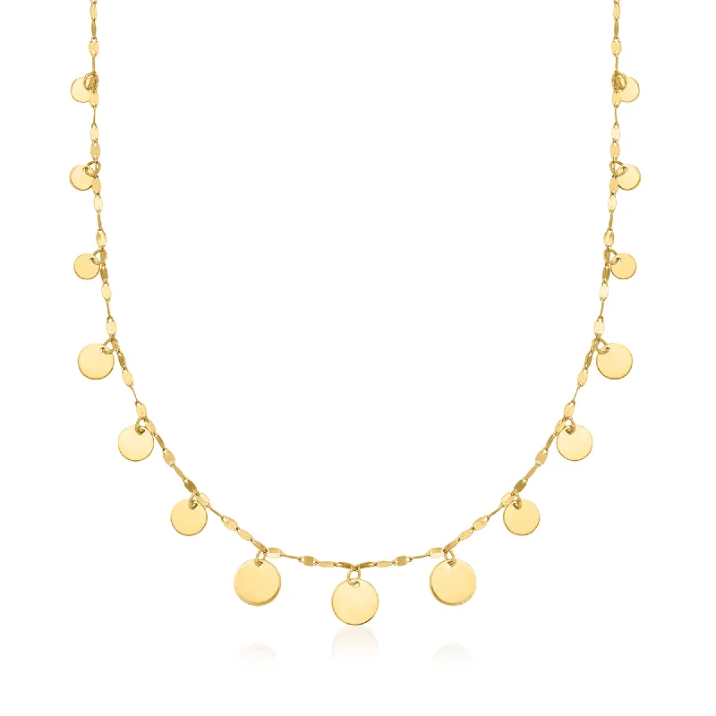 Elite diamond necklaces-Canaria Italian 1.5mm 10kt Yellow Gold Graduated Circles Lumachina Chain Necklace