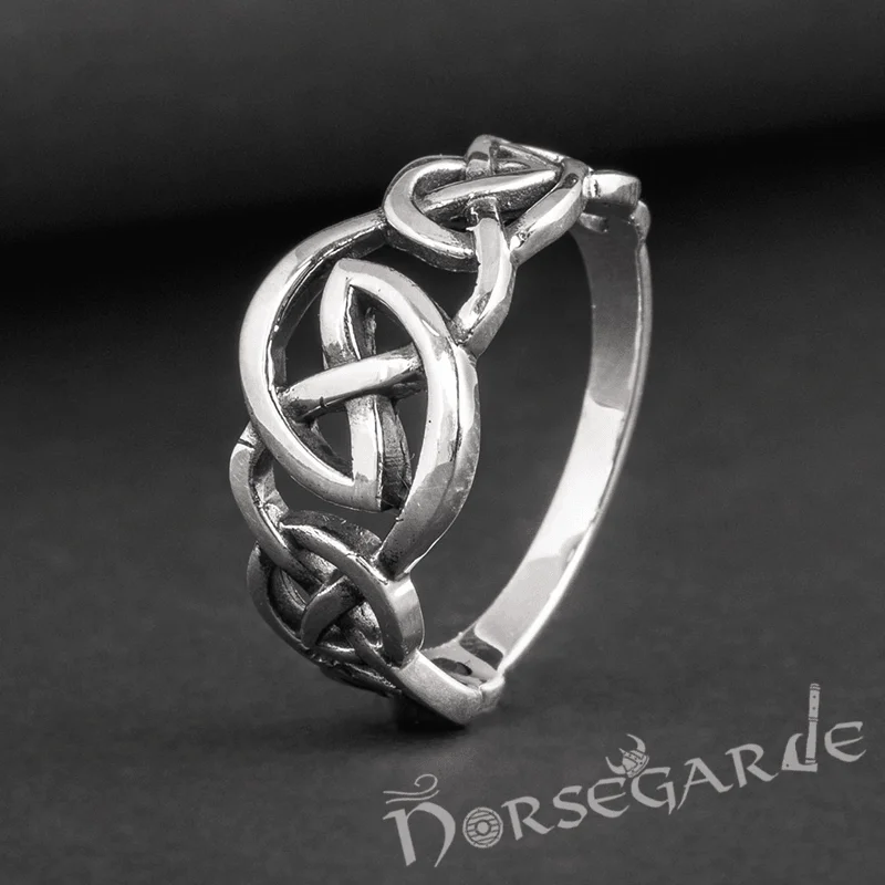 Unity charm rings-Handcrafted Small Celtic Knot Ring - Sterling Silver