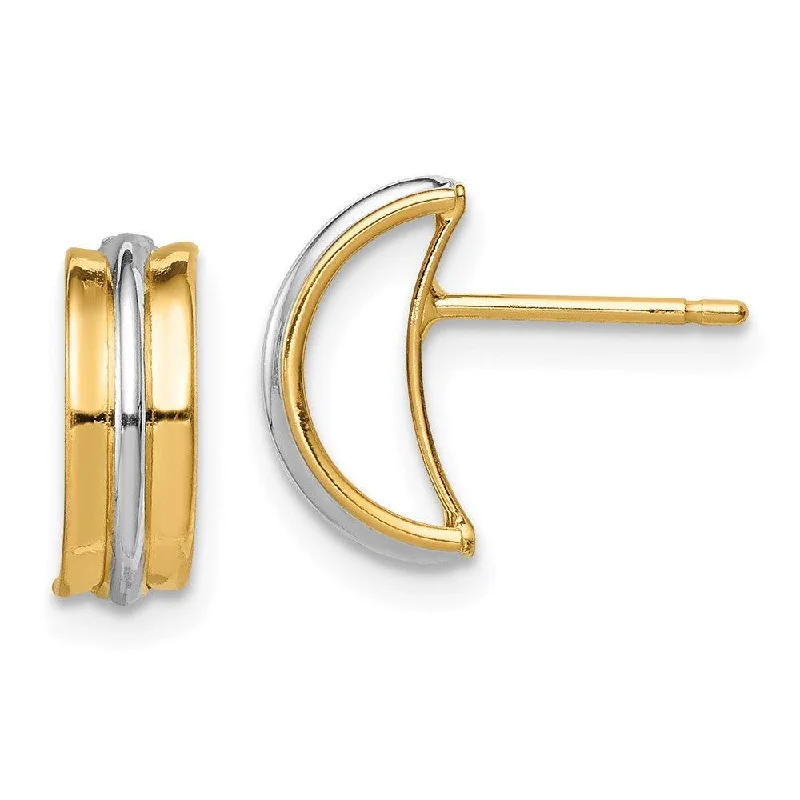 Jazz deco earrings-Madi K Kid's 14k w/Rhodium  Post Earrings