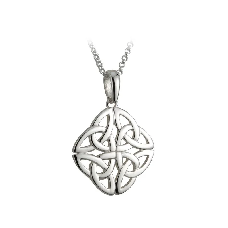 Burnished name necklaces-Sterling Silver Celtic Knot Necklace: Symbol of Unending Love – Irish Craftsmanship