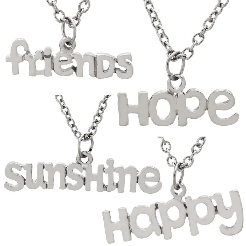 Reed weave necklaces-Inspirational Word Pewter Necklace