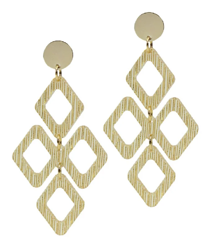 Bead-wrapped earrings-The Alexa Earring - Gold