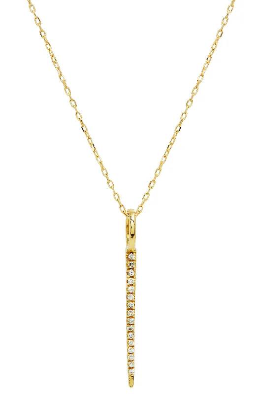 Delicate filigree necklaces-14KT GOLD 0.03TCW DIAMOND SPIKE NECKLACE