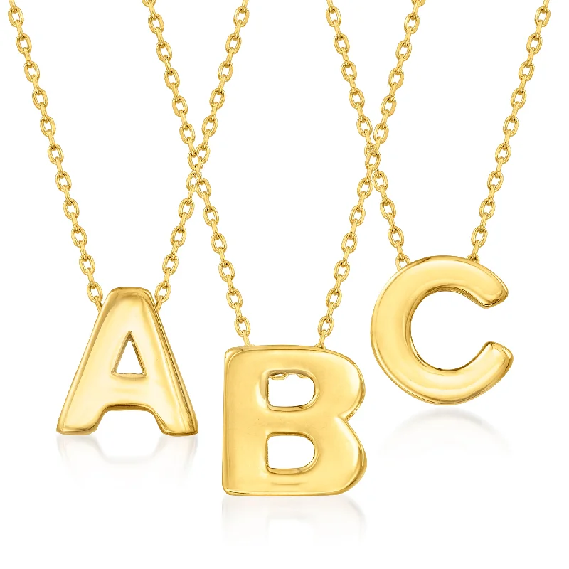 Holy cross necklaces-Ross-Simons 14kt Yellow Gold Mini Initial Necklace