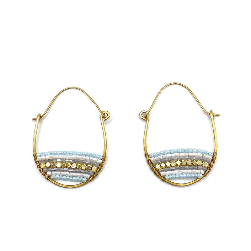 Bare hoop earrings-Terra Hoops in Blue