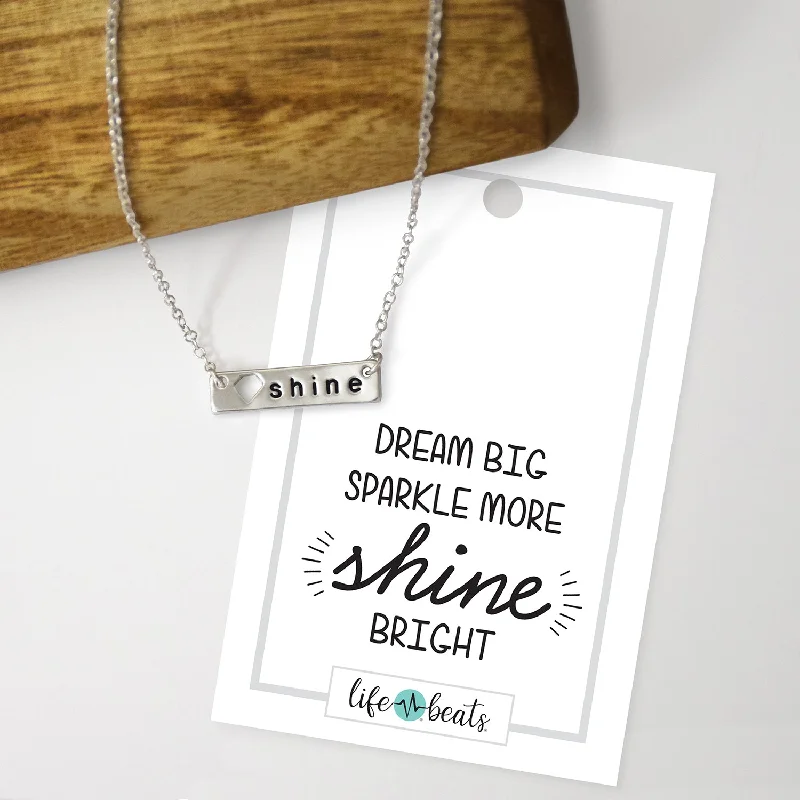 Wrap-around necklaces-Shine Bar Necklace - Silver Finish