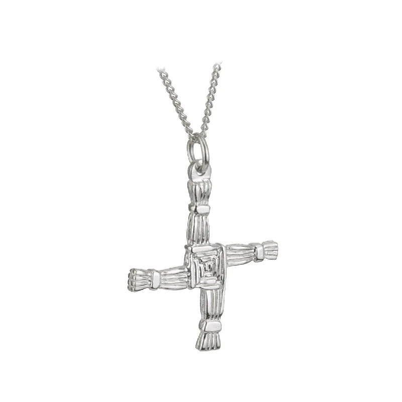 Fine choker necklaces-St. Brigid's Cross Necklace: Sterling Silver Craftsmanship – A Gift of Protection