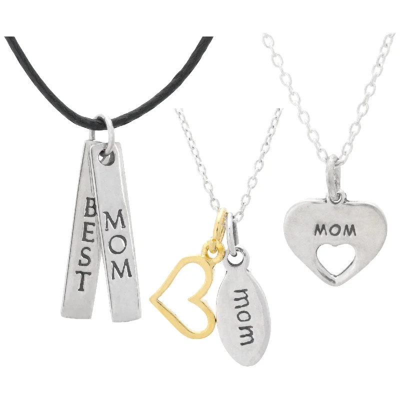 Heavy bib necklaces-Motherly Love Sterling Necklace