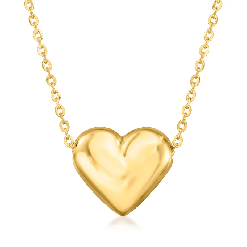 Chunky stone necklaces-Ross-Simons 14kt Yellow Gold Heart Necklace