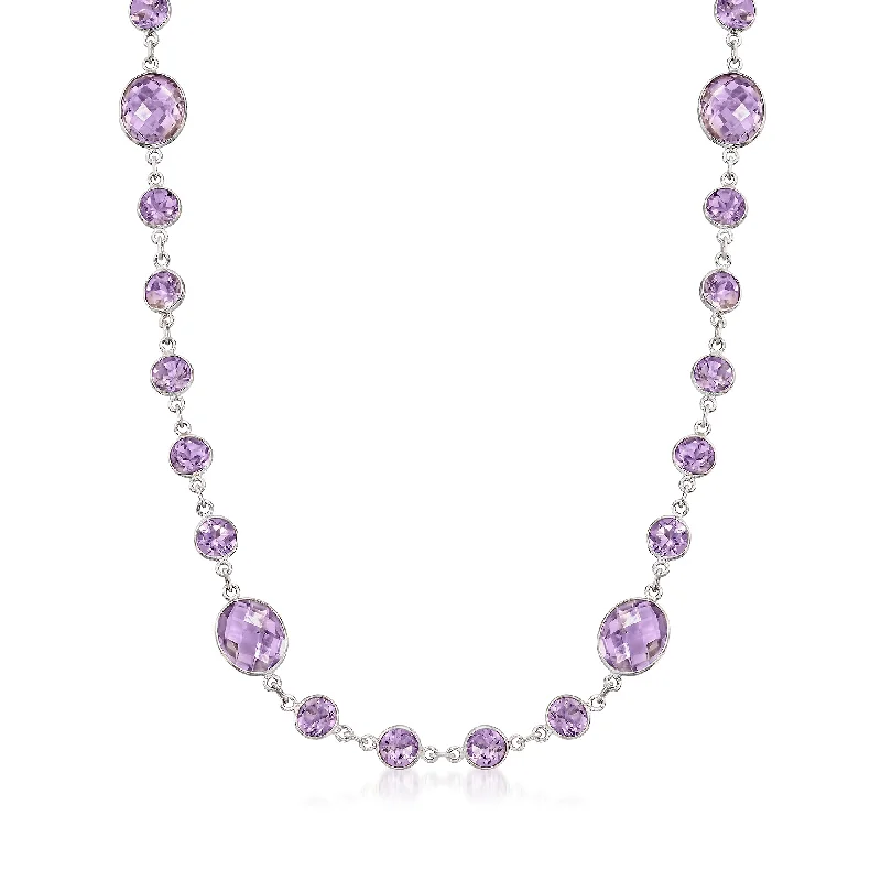 Jazz age necklaces-Ross-Simons Amethyst Necklace in Sterling Silver