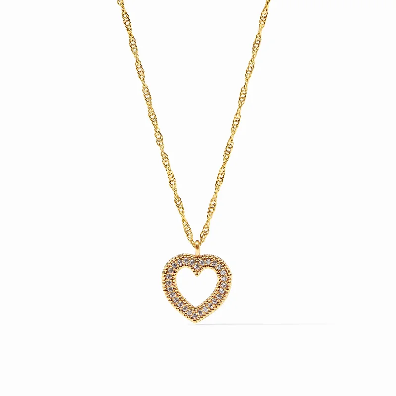 Waxing moon necklaces-Esme Open Heart CZ Necklace