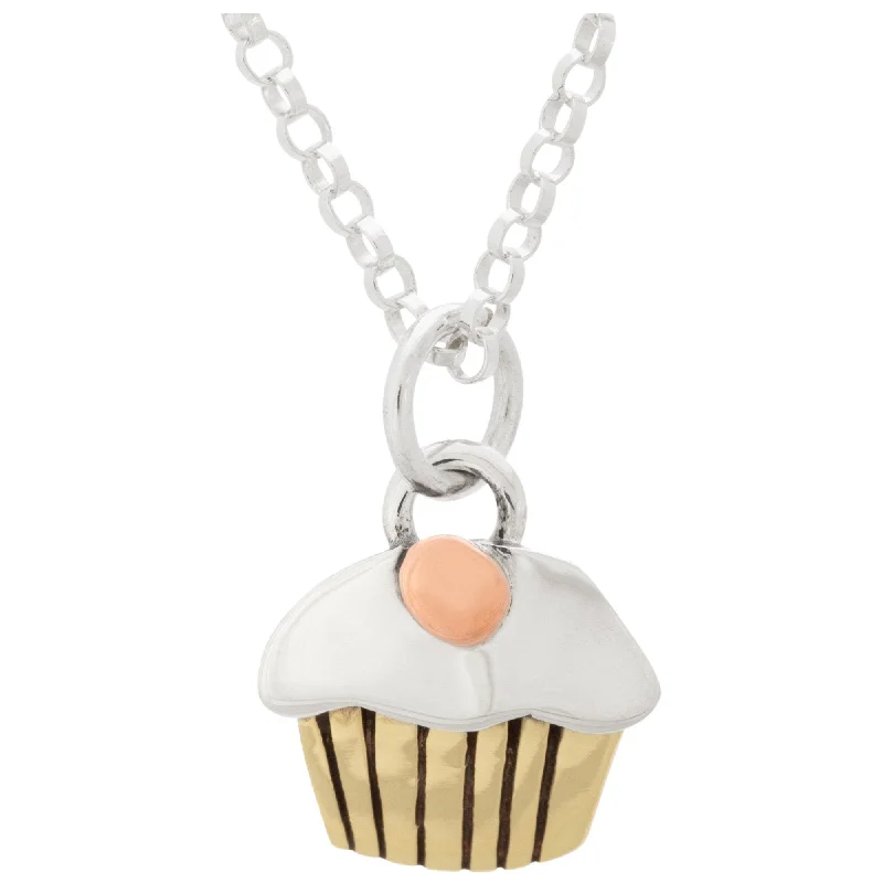 Twine weave necklaces-Sweet Mini Cupcake Necklace