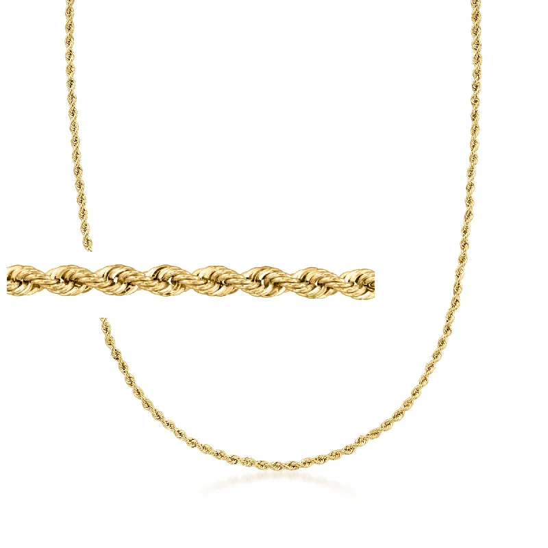 Funky charm necklaces-Ross-Simons Italian 1.5mm 18kt Yellow Gold Rope-Chain Necklace