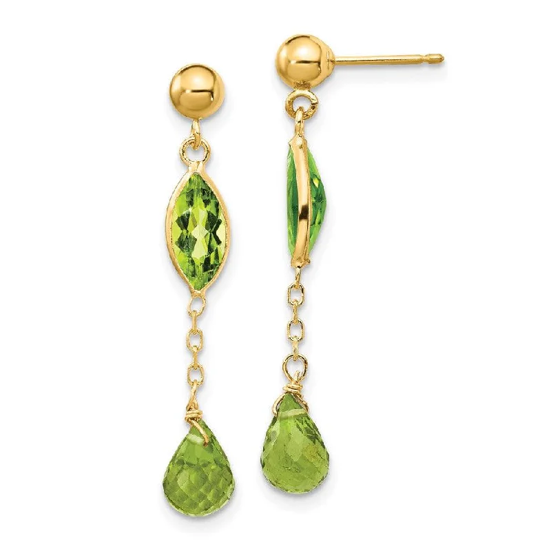 Mystic eye earrings-14K Peridot Post Earrings