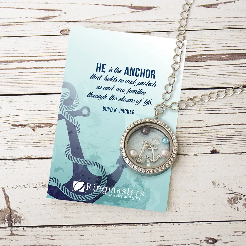 Silk thread necklaces-He is the Anchor - Living Locket Necklace