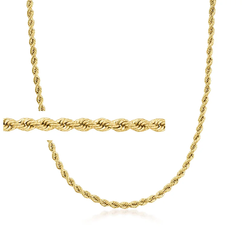 Kelp wave necklaces-Ross-Simons Italian 2.7mm 18kt Yellow Gold Rope-Chain Necklace