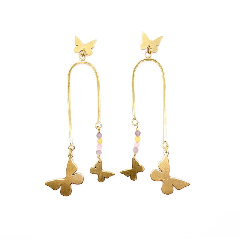 Cat wing earrings-Butterfly Chandelier Earrings