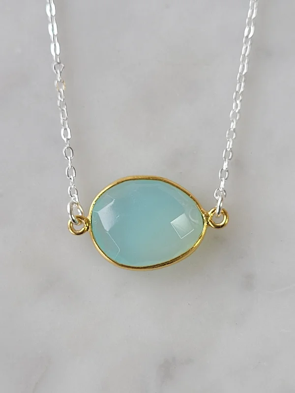 Burnished name necklaces-Mrs. Parker Necklace in Chalcedony