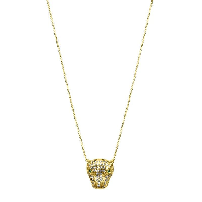 Galactic sign necklaces-Adornia Crystal Jaguar Necklace gold