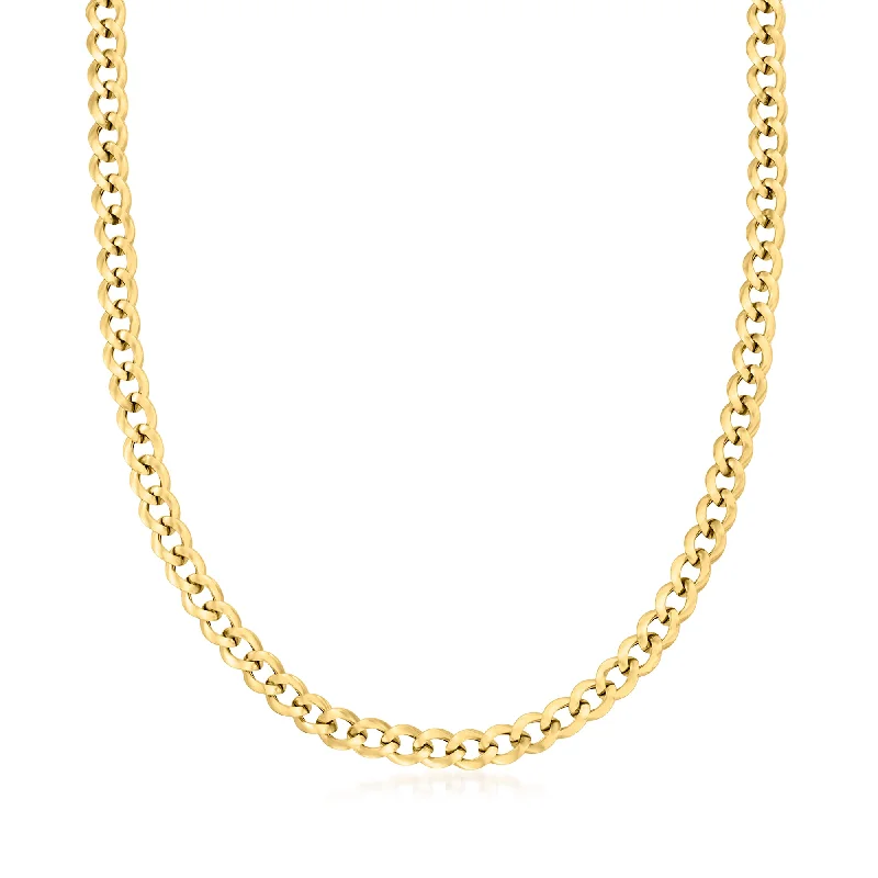 Slide clasp necklaces-Ross-Simons Italian 6mm 18kt Yellow Gold Curb-Link Chain Necklace