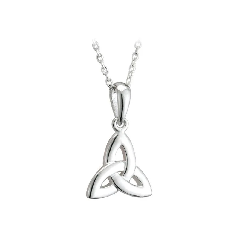 Lustrous pearl necklaces-Sterling Silver Trinity Knot Necklace: A Unique Irish Emblem