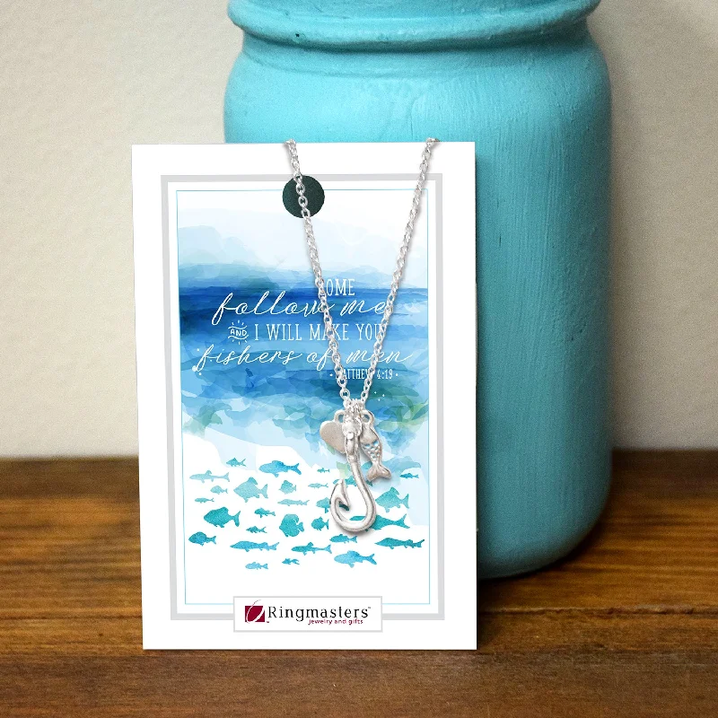 Skewed design necklaces-Fishers Of Men Charm Necklace