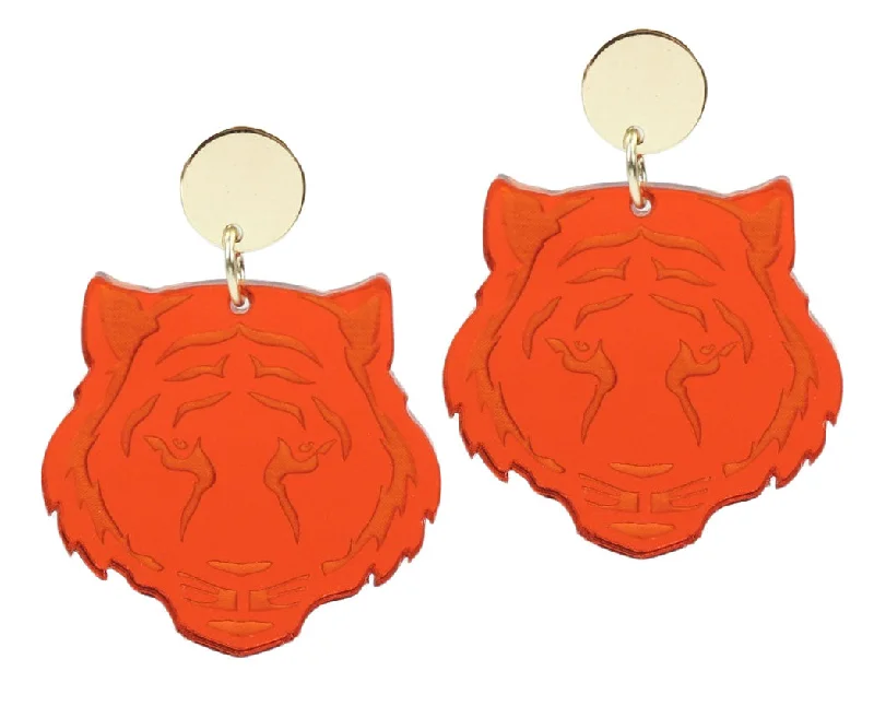 Cat wing earrings-Orange Tiger Earring