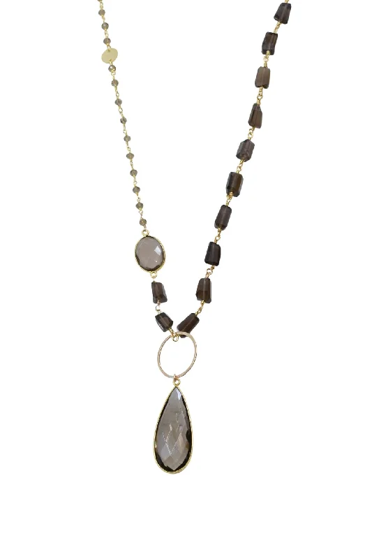 Bold art necklaces-Kaylee Necklace in Smoky Quartz