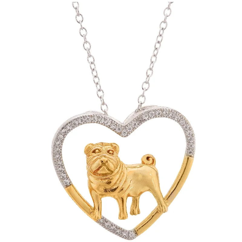 Skewed design necklaces-Sterling & Gold Plated Dog Breed Necklace