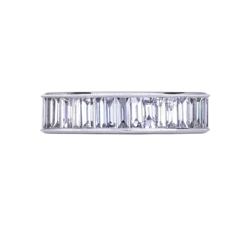 Crisp modern rings-18K White Gold 2.98ct Baguette Eternity Ring