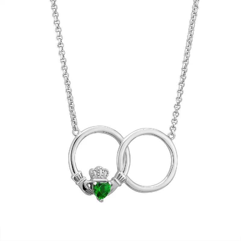 Chunky stone necklaces-Eternal Love: Sterling Silver Claddagh Necklace for Women