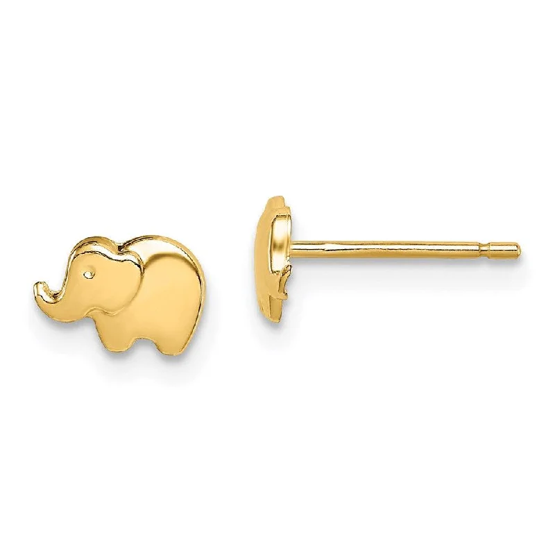 Circle stud earrings-Madi K Kid's 14k  Elephant Post Earrings