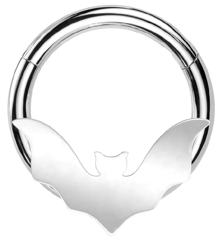 Stranded motif rings-Flying Bat Stainless Steel Hinged Segment Ring