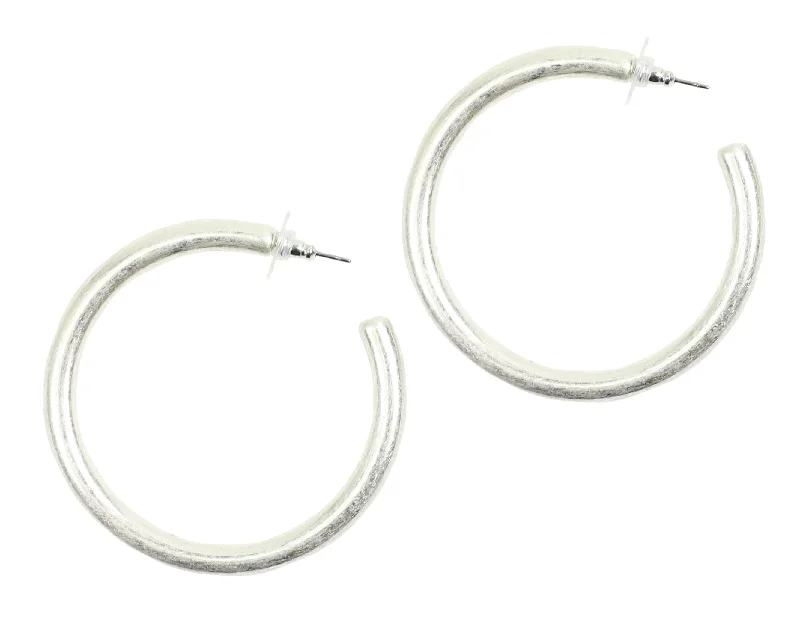 Waxing moon earrings-The Lila Hoop Earring - Silver