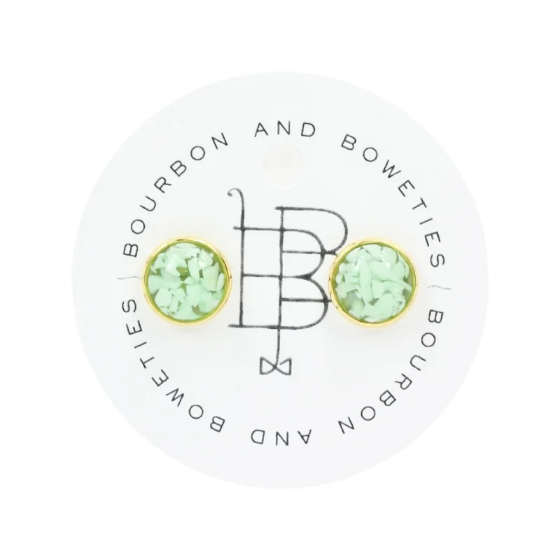 Zircon stone earrings-The Stella Stud Earring - Green