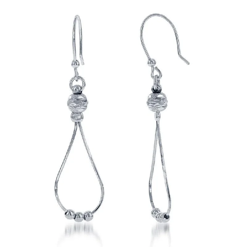 Apatite earrings-Sterling Silver Square Snake Loop and Bead Earrings