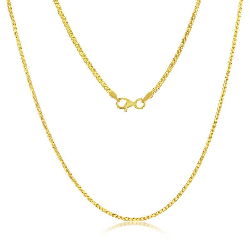 Jazz age necklaces-Franco Chain 1.5mm Sterling Silver or Gold Plated Over Sterling Silver 24" Necklace